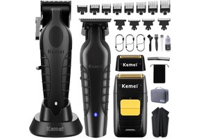 Professionele Tondeuseset Mannen: Baardtrimmer, Foliescheerapparaat, USB, 8 Kammen - 41% Korting!