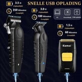 Professionele Tondeuseset Mannen: Baardtrimmer, Foliescheerapparaat, USB, 8 Kammen - 41% Korting!