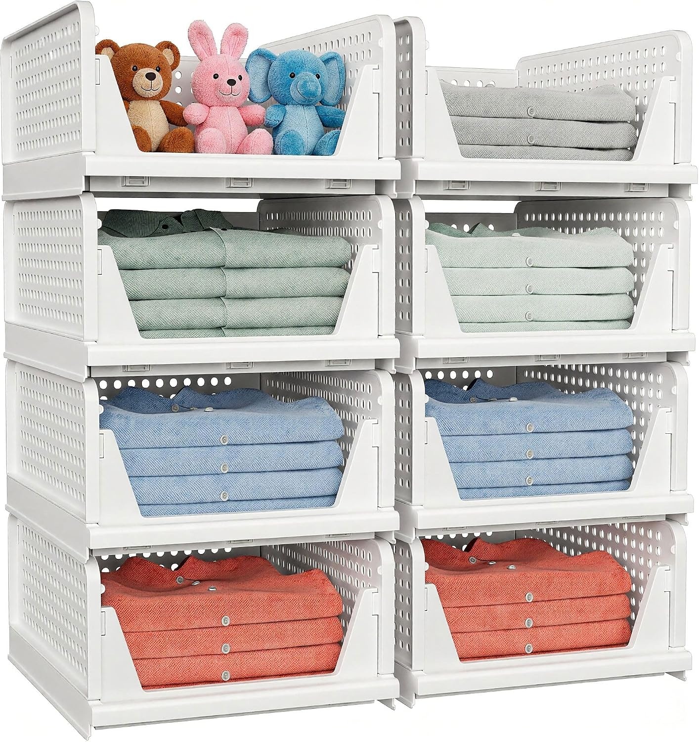 Kastorganisator 4-pack Wit - Opvouwbaar & Stapelbaar - 33% Korting