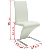 Eetkamerstoelen Kunstleer Wit - 2 stuks - 35% Korting