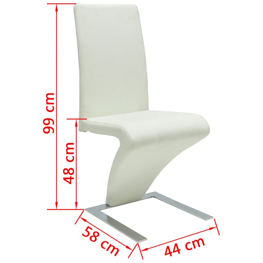 Eetkamerstoelen Kunstleer Wit - 2 stuks - 35% Korting