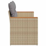 VidaXL Tuinbank 2-zits met Kussens Poly Rattan Beige - 35% Korting