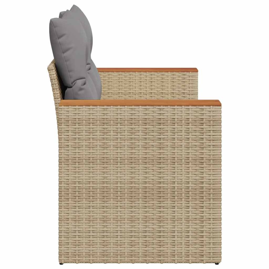VidaXL Tuinbank 2-zits met Kussens Poly Rattan Beige - 35% Korting