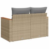 VidaXL Tuinbank 2-zits met Kussens Poly Rattan Beige - 35% Korting
