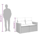 VidaXL Tuinbank 2-zits met Kussens Poly Rattan Beige - 35% Korting