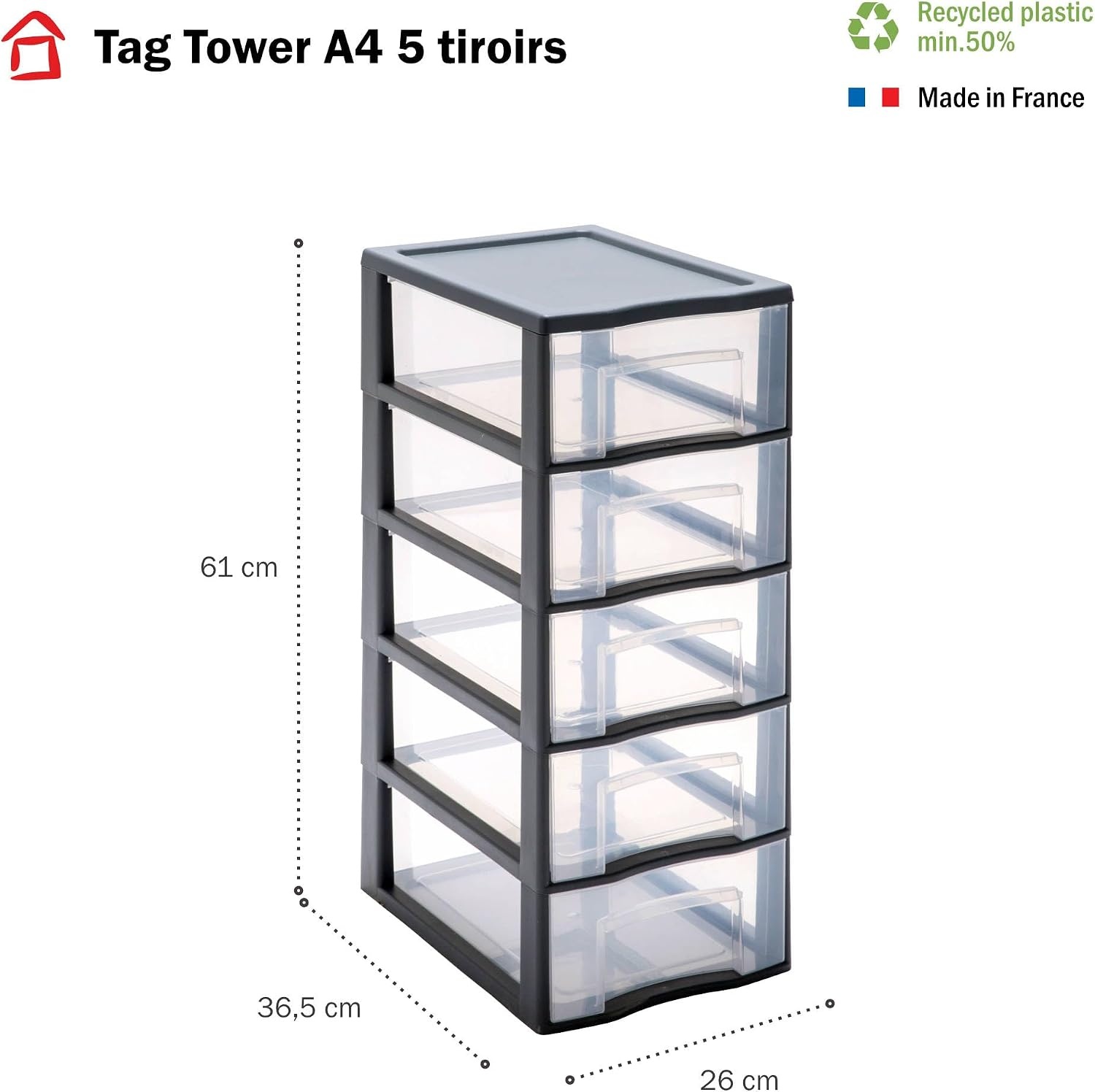 Sundis Tag Tower Opbergkast, 5 Laden, 61cm Hoog - 52% Korting