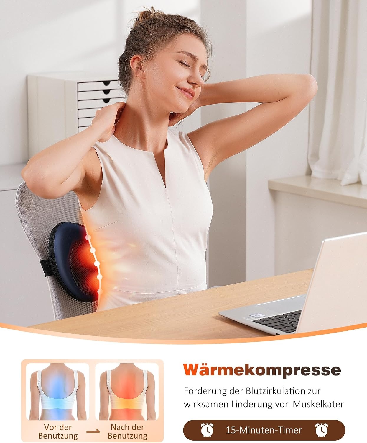 KNQZE Nekmassageapparaat met Warmtefunctie - 33% Korting