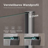 Doporro Luxe Inloopdouche 100x200cm Helder Glas met Stabilisator (34% Korting)