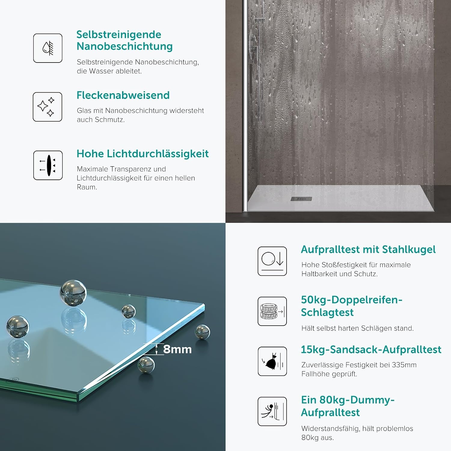 Doporro Luxe Inloopdouche 100x200cm Helder Glas met Stabilisator (34% Korting)