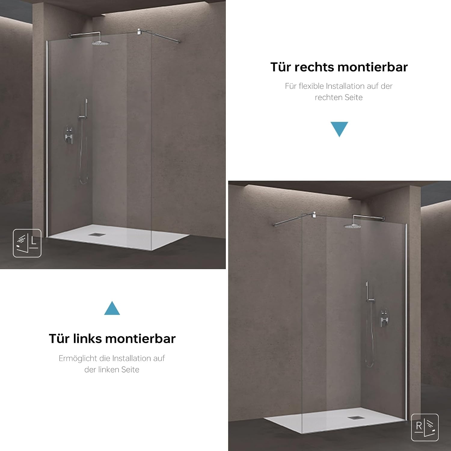 Doporro Luxe Inloopdouche 100x200cm Helder Glas met Stabilisator (34% Korting)