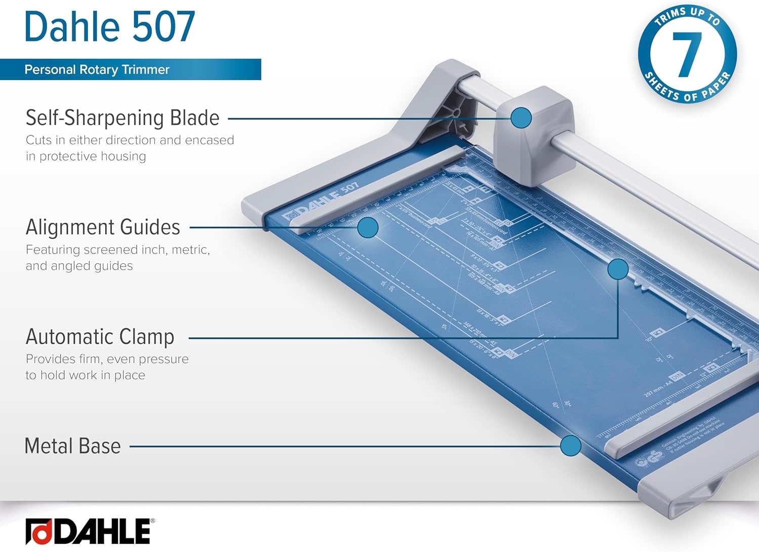 Dahle A4 Papiersnijder Blauw - 8 Vellen - 53% Korting