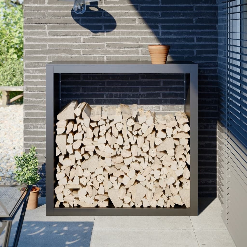 vidaXL Haardhoutrek Staal Antraciet 100x40x100 cm (35% korting)