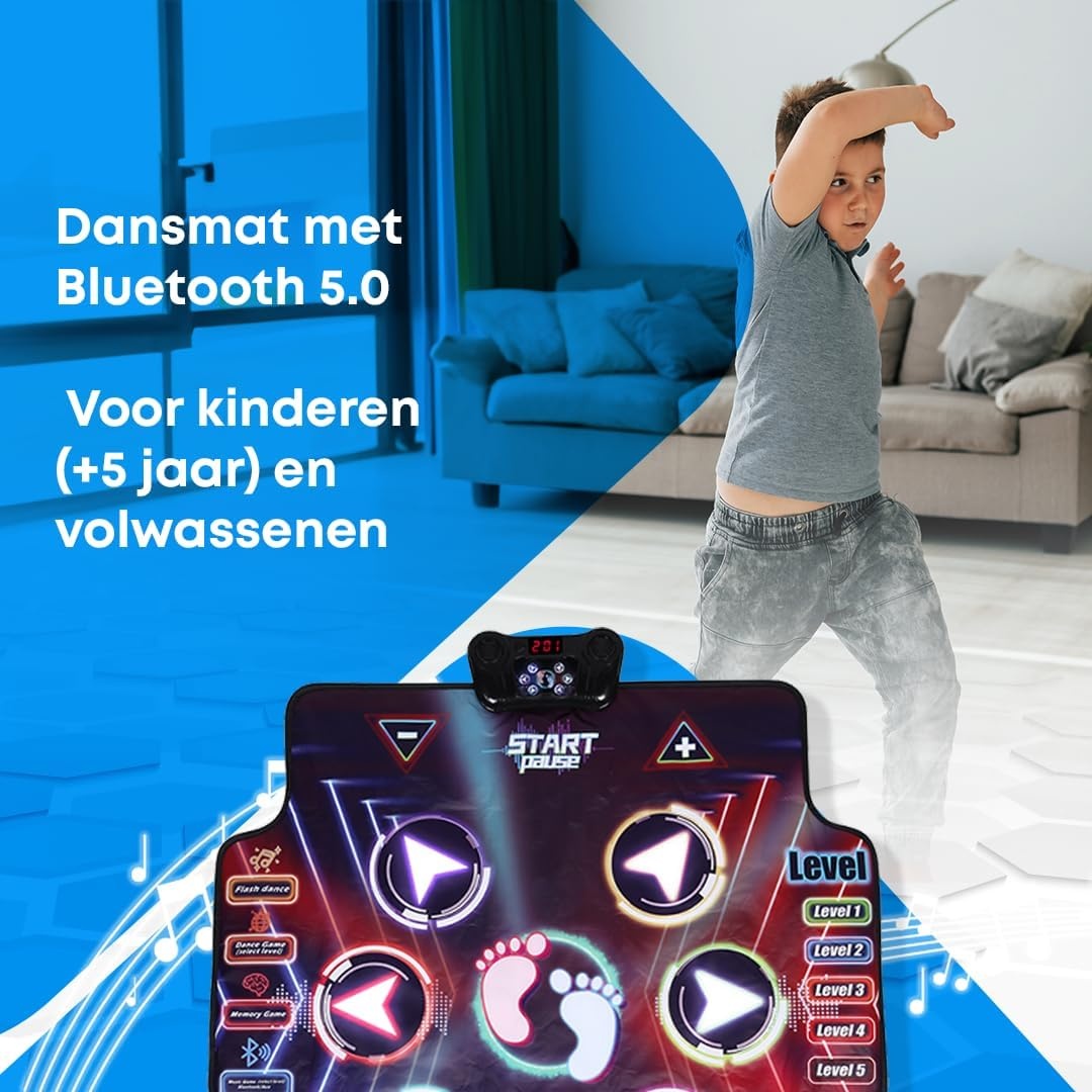 NK Dansmat met Bluetooth 5.0 - 100x89cm - 34% Korting