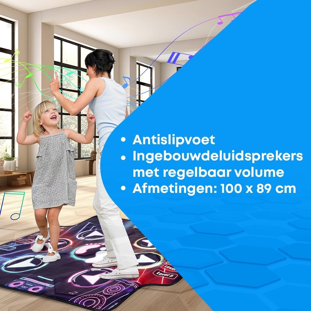 NK Dansmat met Bluetooth 5.0 - 100x89cm - 34% Korting