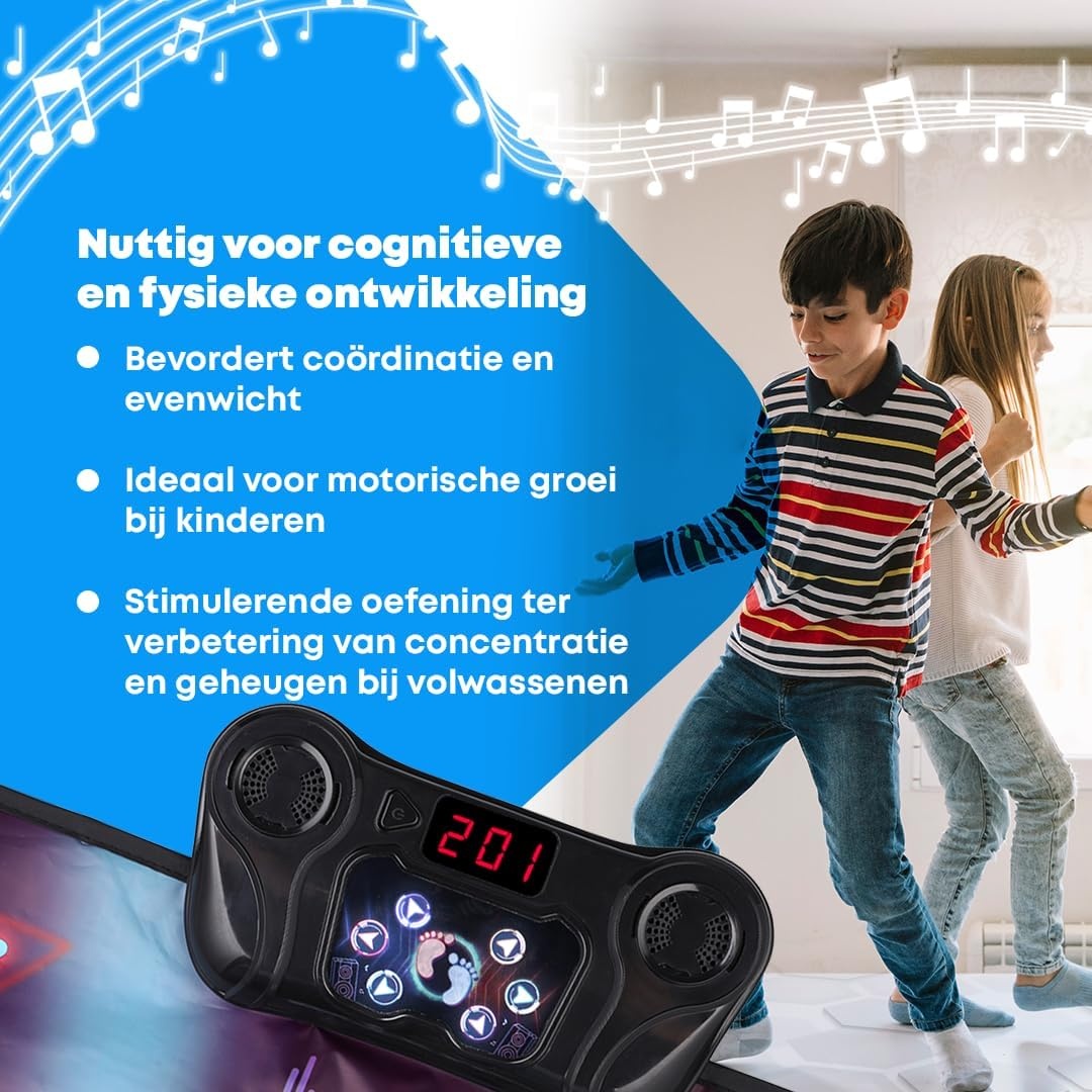 NK Dansmat met Bluetooth 5.0 - 100x89cm - 34% Korting