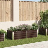 Verhoogde Plantenbak 160x80x45 cm Gegalvaniseerd Staal Bruin - 34% Korting