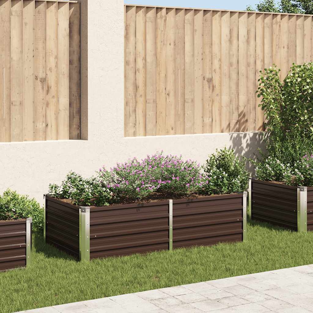 Verhoogde Plantenbak 160x80x45 cm Gegalvaniseerd Staal Bruin - 34% Korting
