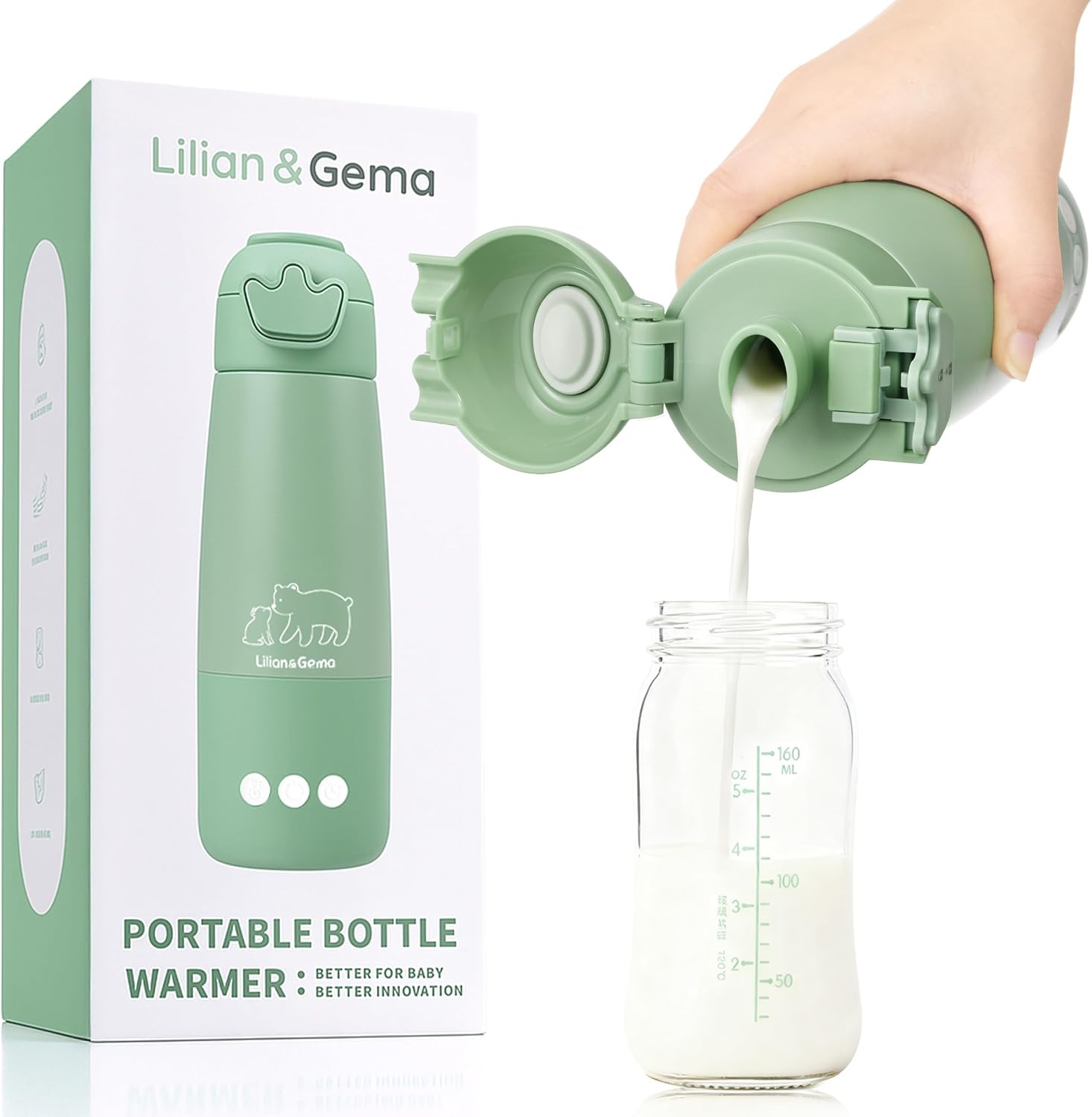 Draagbare Flessenwarmer Baby Lilian&Gema - Snel & Veilig - 350ml - 34% Korting