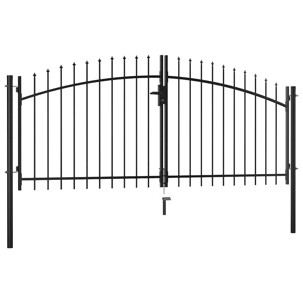 Dubbele Hekpoort Staal 300x150 cm Zwart - 35% Korting
