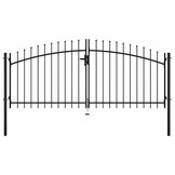 Dubbele Hekpoort Staal 300x150 cm Zwart - 35% Korting