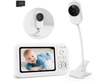 Babyfoon met Camera (1080p HD, 3.5" Scherm) - Geen Wifi, 300m Bereik, Zwart