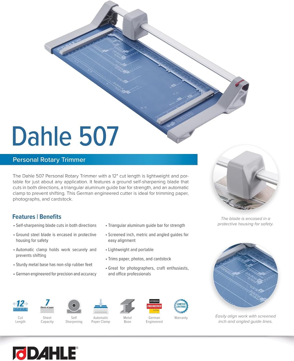 Dahle 507 Papiersnijder Blauw A4 - 34% Korting
