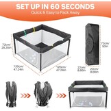 Ruime Opvouwbare Babybox (120x120x72 cm) Donkergrijs met Speelballen - 34% Korting!