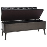 vidaXL Opbergbank met Rugleuning 110 cm Kunstleer Zwart - 55% Korting