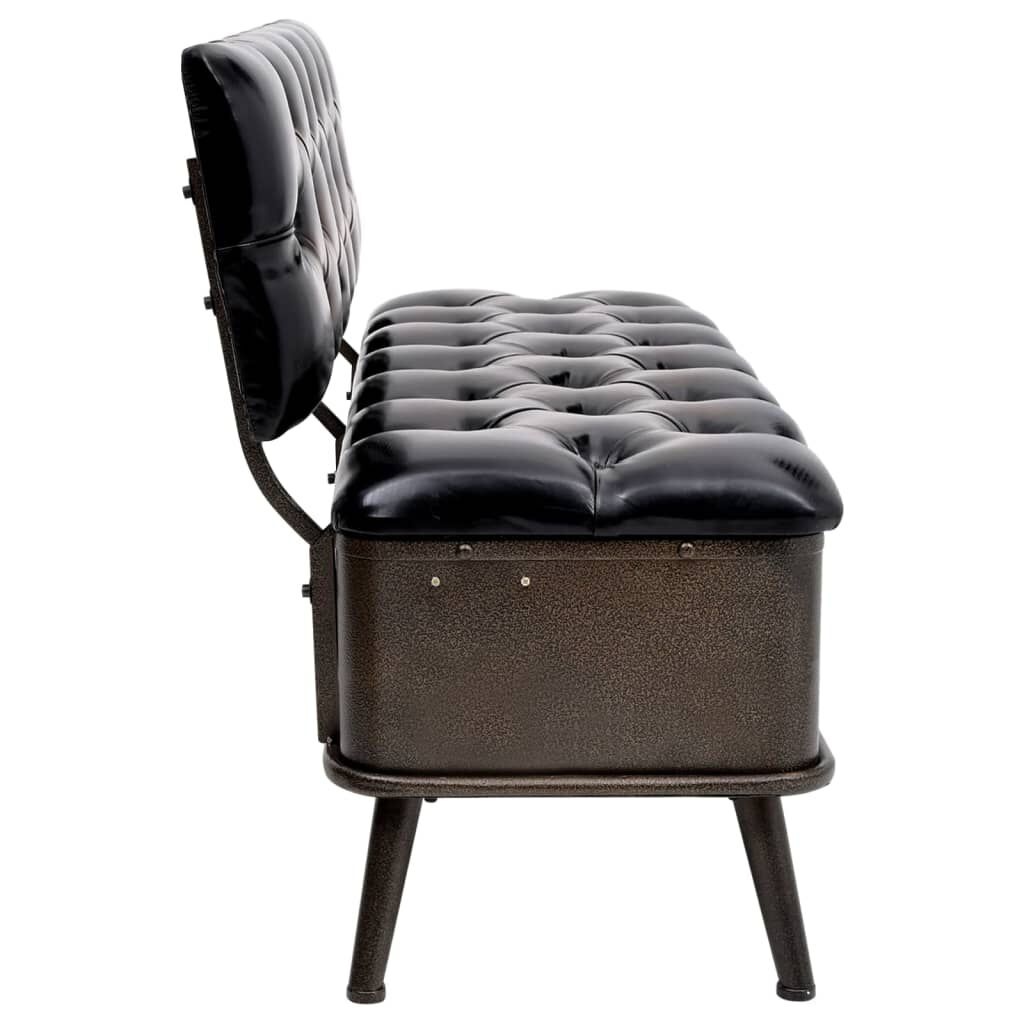 vidaXL Opbergbank met Rugleuning 110 cm Kunstleer Zwart - 55% Korting