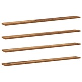 Boekenplank Bord Bruin 4 Stuks - 100x10x1.5cm Bewerkt Hout (33% Korting)