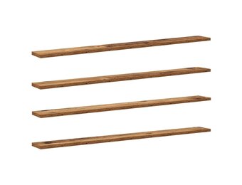 Boekenplank Bord Bruin 4 Stuks - 100x10x1.5cm Bewerkt Hout (33% Korting)
