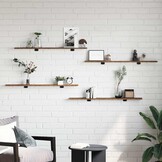 Boekenplank Bord Bruin 4 Stuks - 100x10x1.5cm Bewerkt Hout (33% Korting)