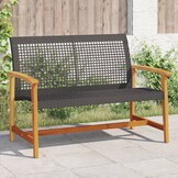 vidaXL Tuinbank 112 cm polyrotan & acaciahout zwart - 34% korting