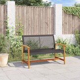 vidaXL Tuinbank 112 cm polyrotan & acaciahout zwart - 34% korting