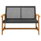 vidaXL Tuinbank 112 cm polyrotan & acaciahout zwart - 34% korting