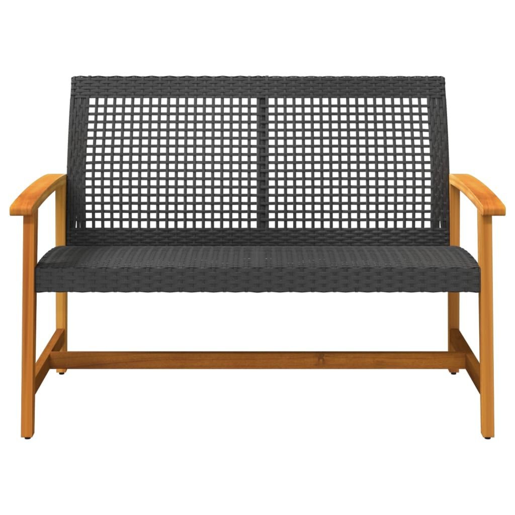 vidaXL Tuinbank 112 cm polyrotan & acaciahout zwart - 34% korting