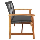 vidaXL Tuinbank 112 cm polyrotan & acaciahout zwart - 34% korting