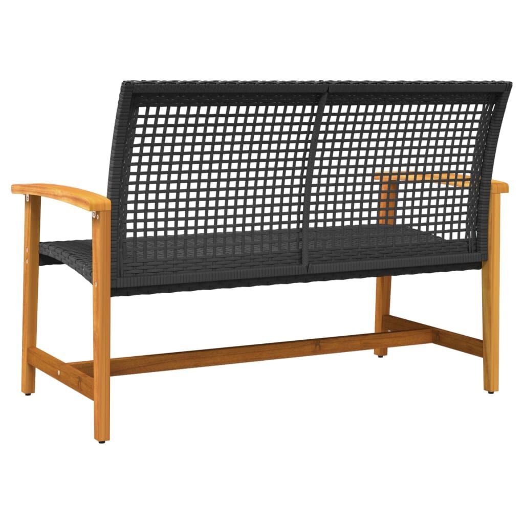 vidaXL Tuinbank 112 cm polyrotan & acaciahout zwart - 34% korting