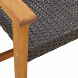 vidaXL Tuinbank 112 cm polyrotan & acaciahout zwart - 34% korting