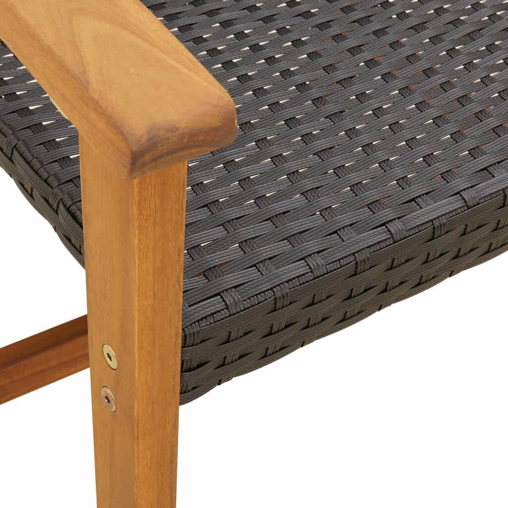 vidaXL Tuinbank 112 cm polyrotan & acaciahout zwart - 34% korting