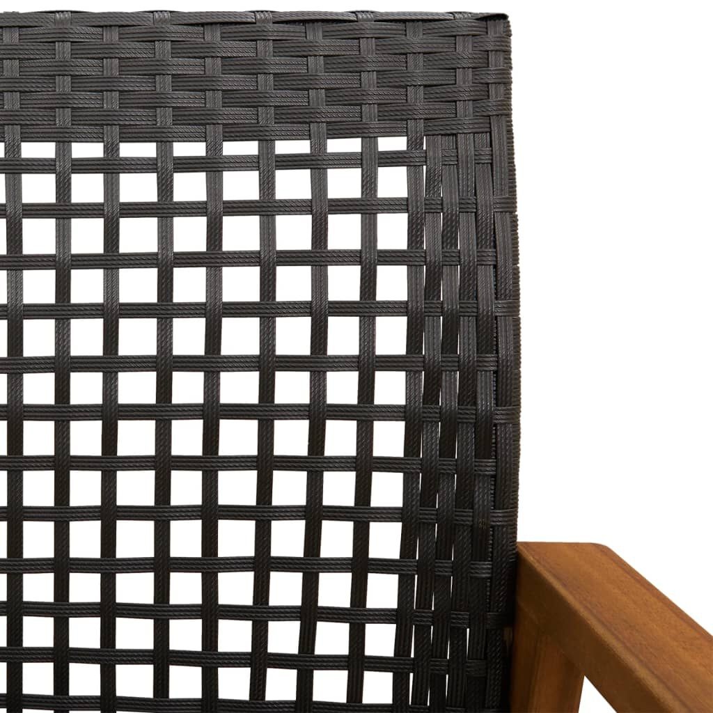 vidaXL Tuinbank 112 cm polyrotan & acaciahout zwart - 34% korting