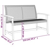 vidaXL Tuinbank 112 cm polyrotan & acaciahout zwart - 34% korting