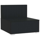vidaXL Tuinmiddenbank met Kussens - Poly Rattan Zwart (34% Korting)