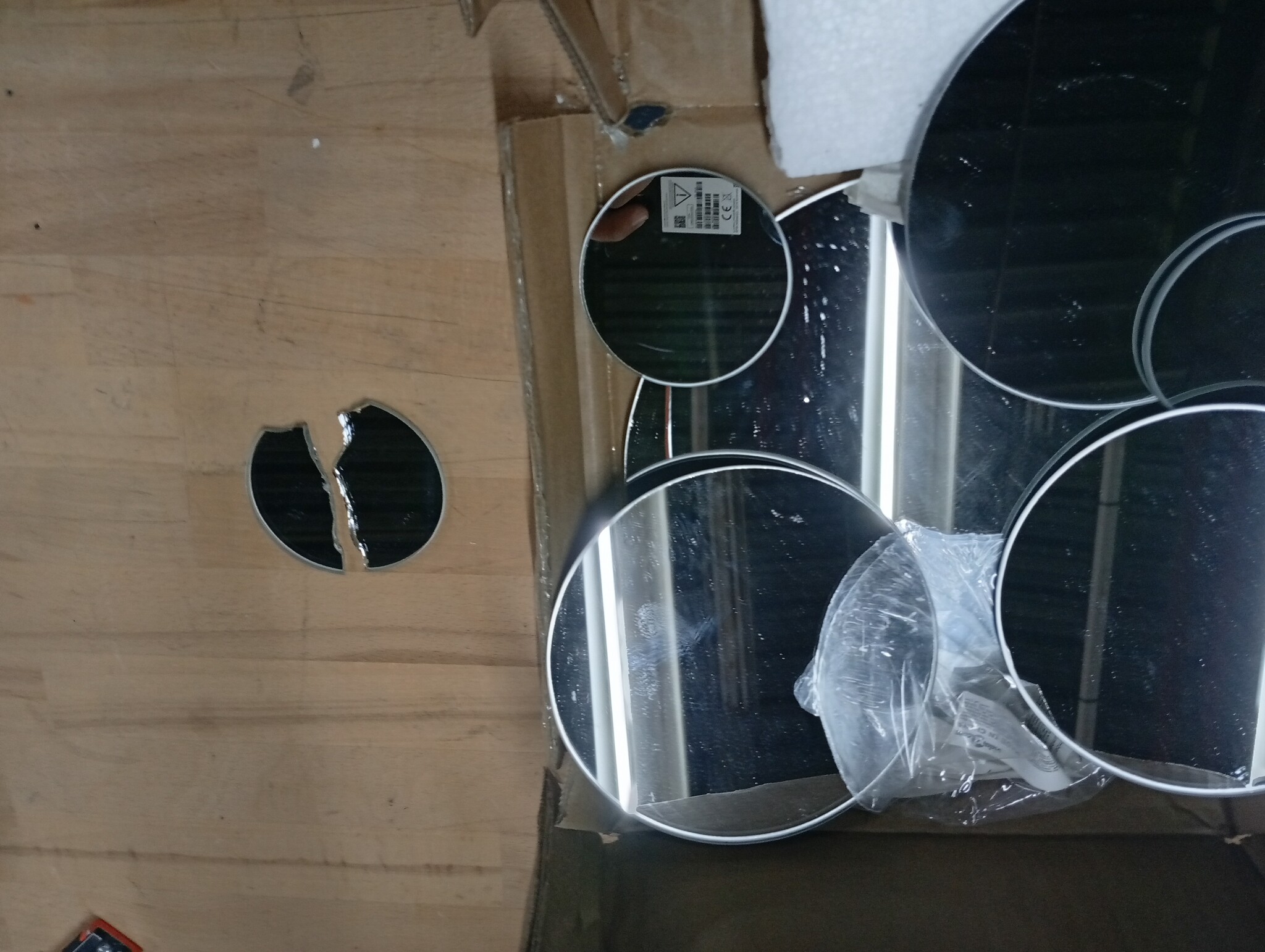 VidaXL Wandspiegelset Rond Glas 7-delig - 51% Korting