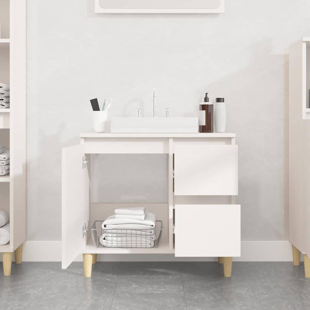 VidaXL Badkamerkast wit bewerkt hout - 65x33x60 cm - 34% korting