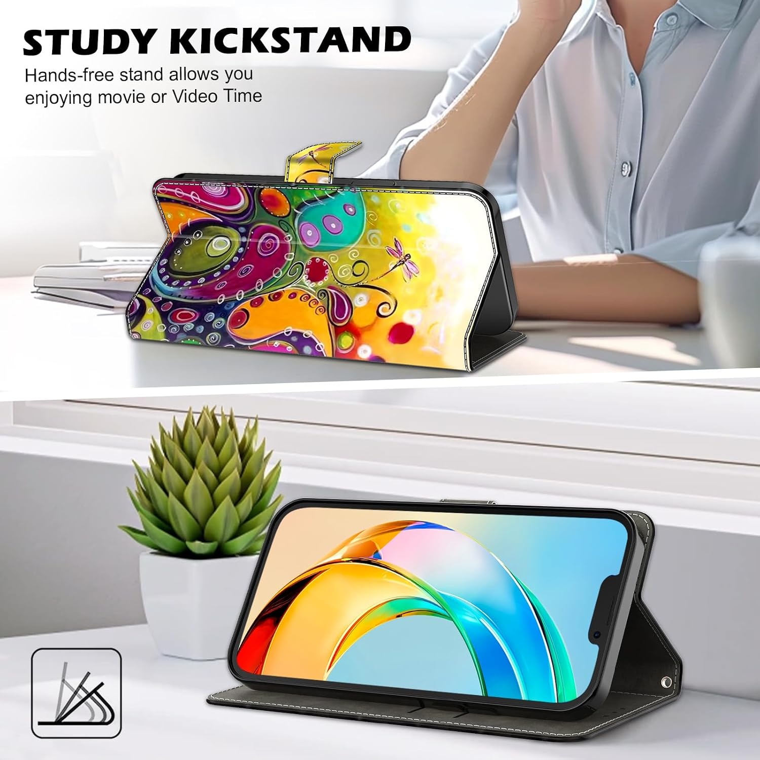 Flip Wallet Hoesje Xiaomi 14T Pro 5G - PU Leer, Kaarthouders, Standaard - Bloem & Rank (73% Korting)