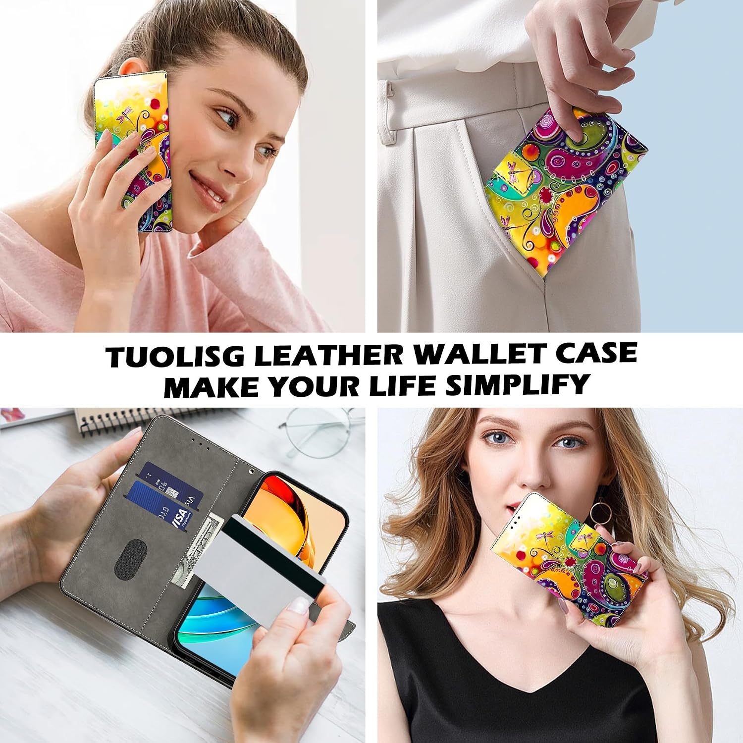 Flip Wallet Hoesje Xiaomi 14T Pro 5G - PU Leer, Kaarthouders, Standaard - Bloem & Rank (73% Korting)