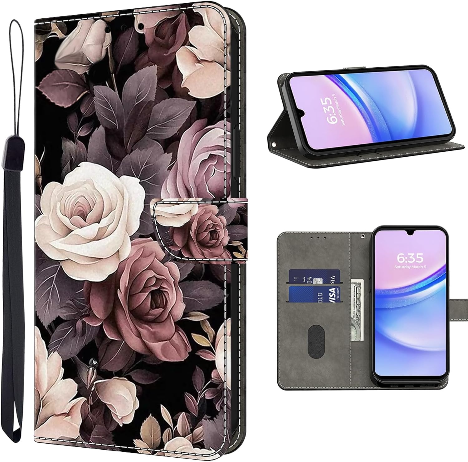 Flip Wallet Hoesje Xiaomi 14T Pro 5G - PU Leer, Kaarthouders, Standaard - Bloem & Rank (73% Korting)