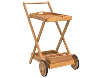 Serveertrolley 54x87x90 cm Massief Acaciahout - 35% Korting