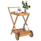 Serveertrolley 54x87x90 cm Massief Acaciahout - 35% Korting